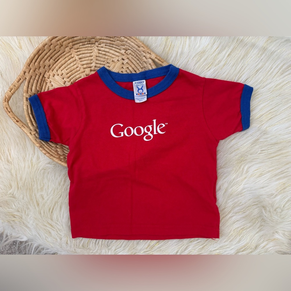 Vintage Y2K Red Blue Google Spell Out Tee T-Shirt Kids Size 3t